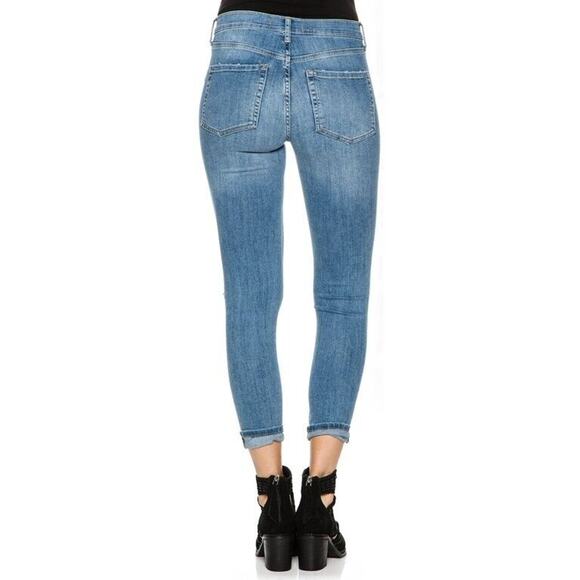 Free People Skinny Jean Womens 24 Destroyed Busted Knee Distressed Denim Zip Fly - Picture 14 of 15